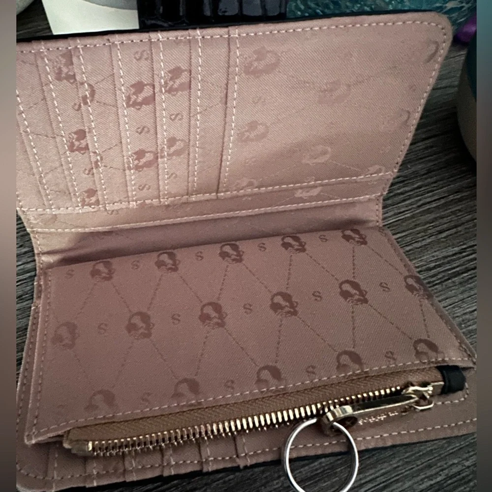 Spartina 449 Black Leather Wallet with Metallic Clasp
